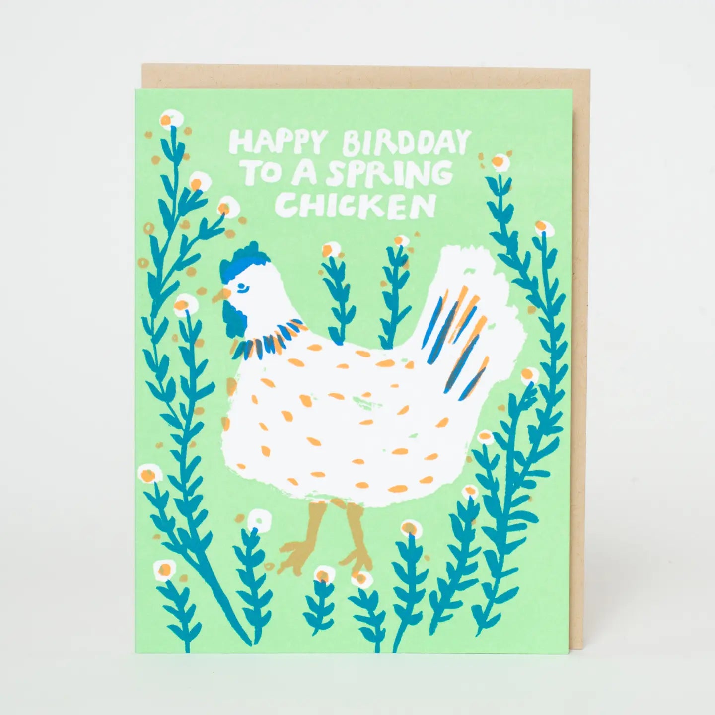 Spring Chicken Birthday Letterpress Greeting Card by Egg Press