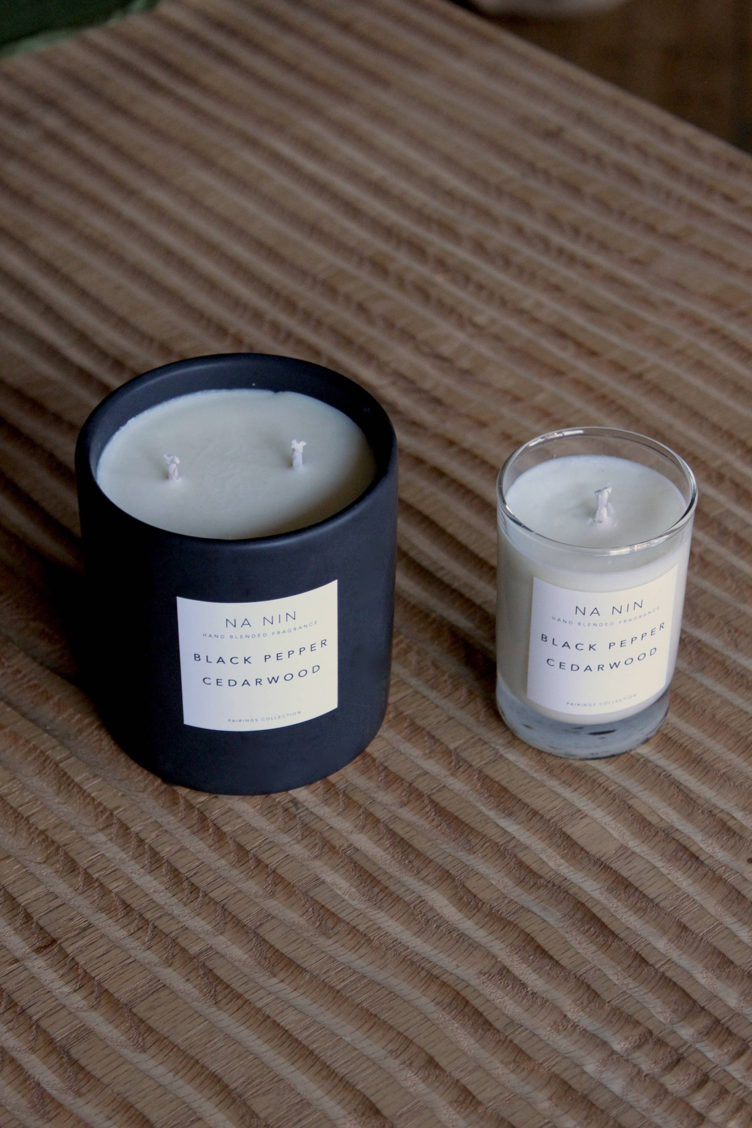 Black Pepper & Cedarwood Candle / Available in Multiple Sizes