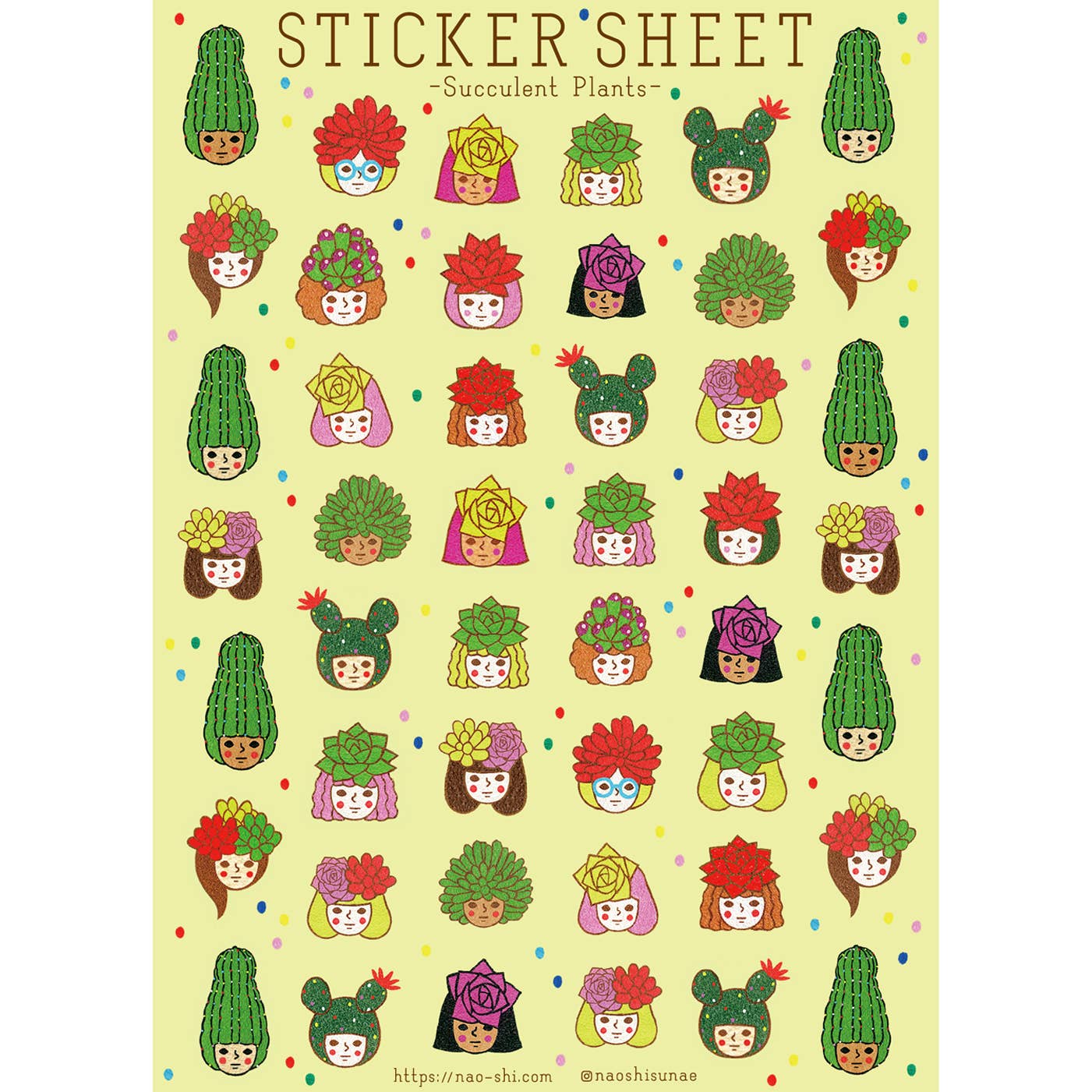 Succulent Plants Sticker Sheet