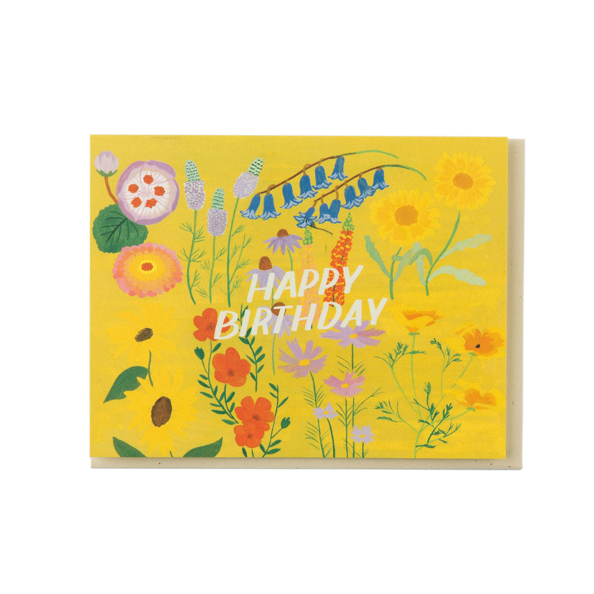 Yellow Floral Birthday Card