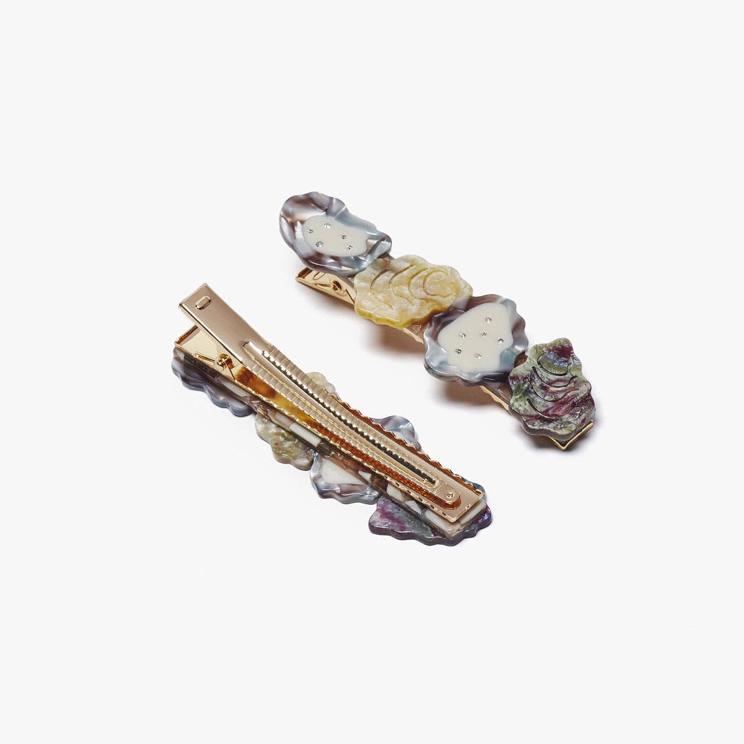 Oyster Shell Acetate Alligator Hair Clip