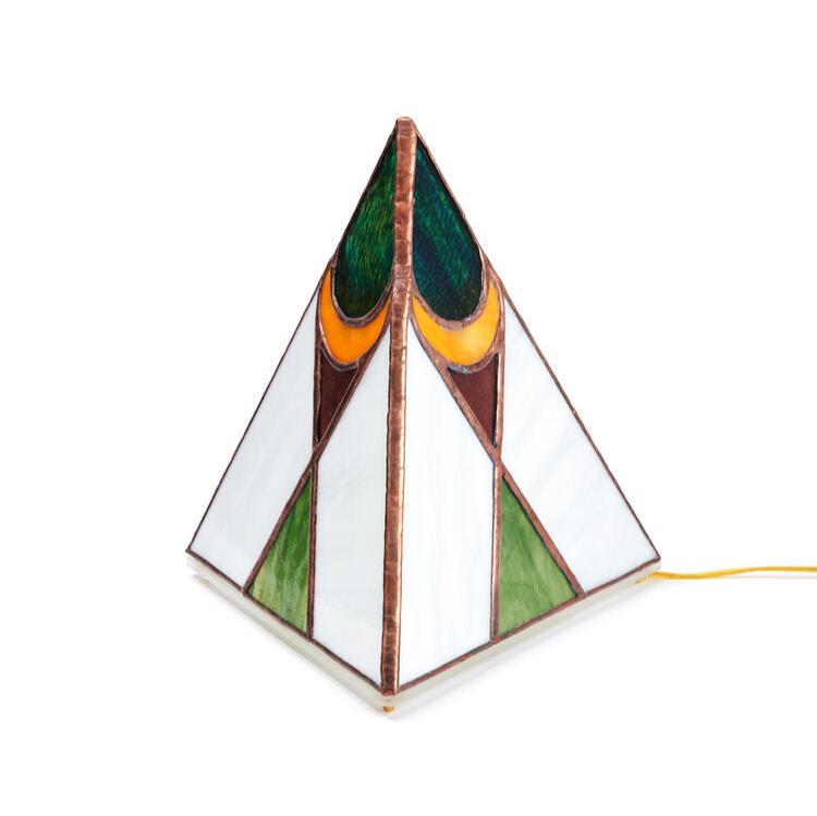 Sabrina Moon White Pyramid Table Lamp