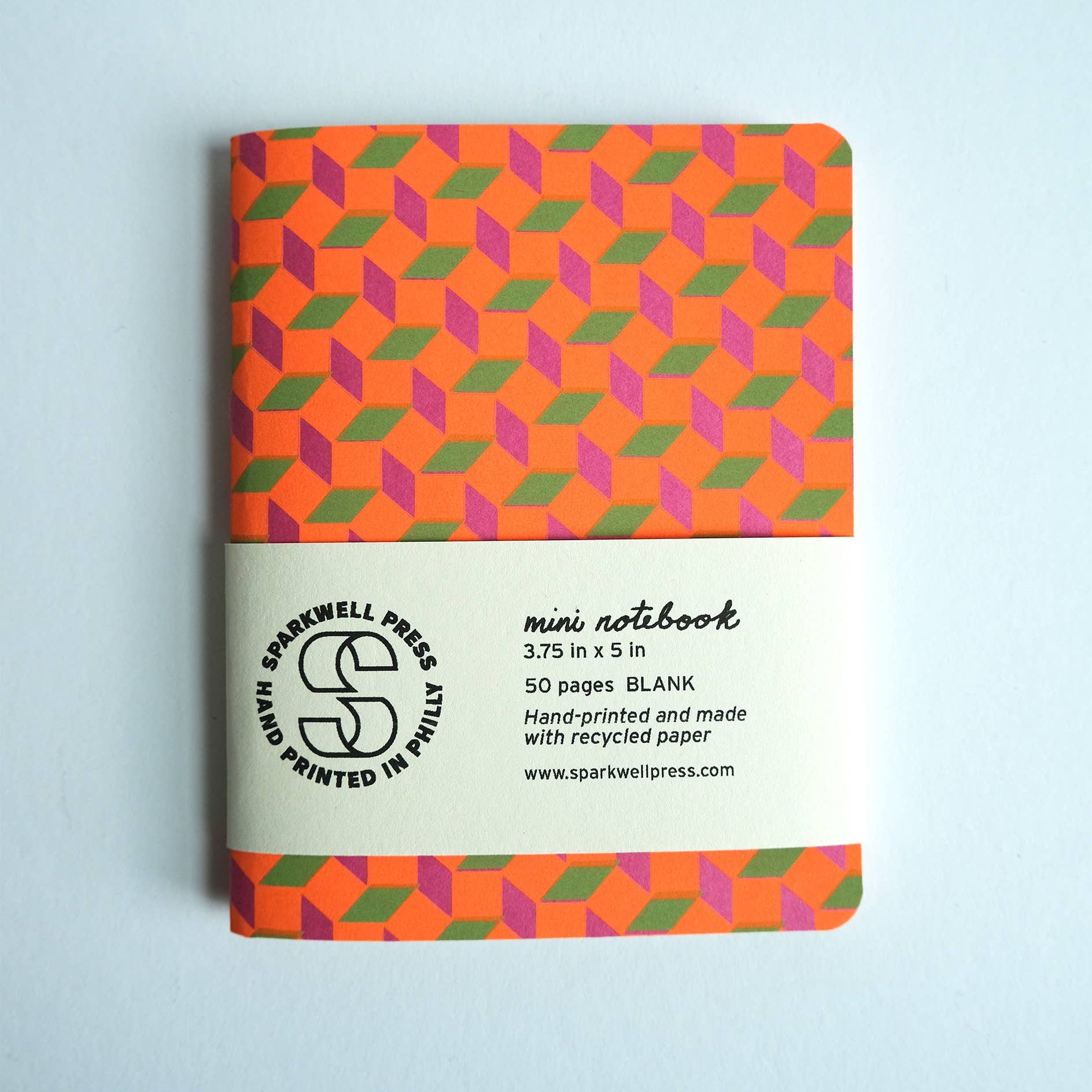 Box Pattern Mini Notebook - Pink