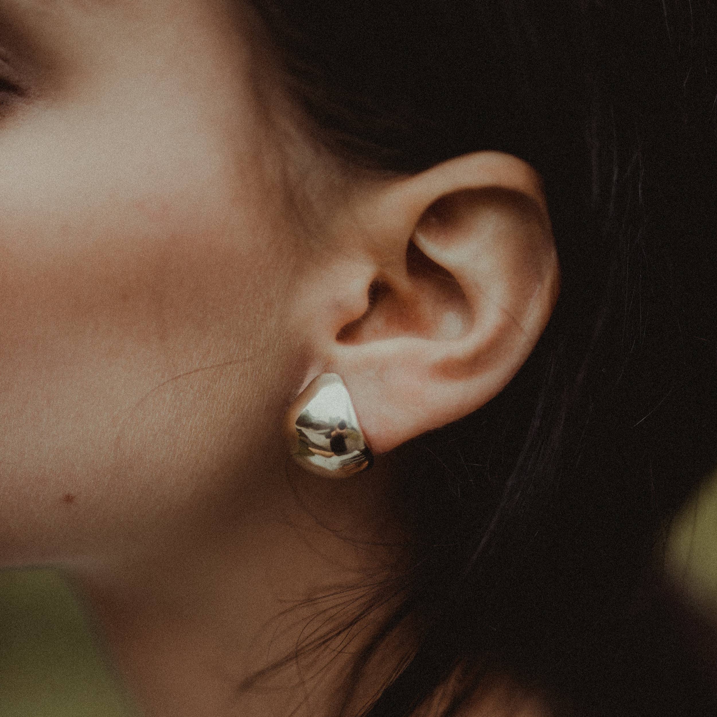 Ila Brass Studs with Sterling Silver Posts