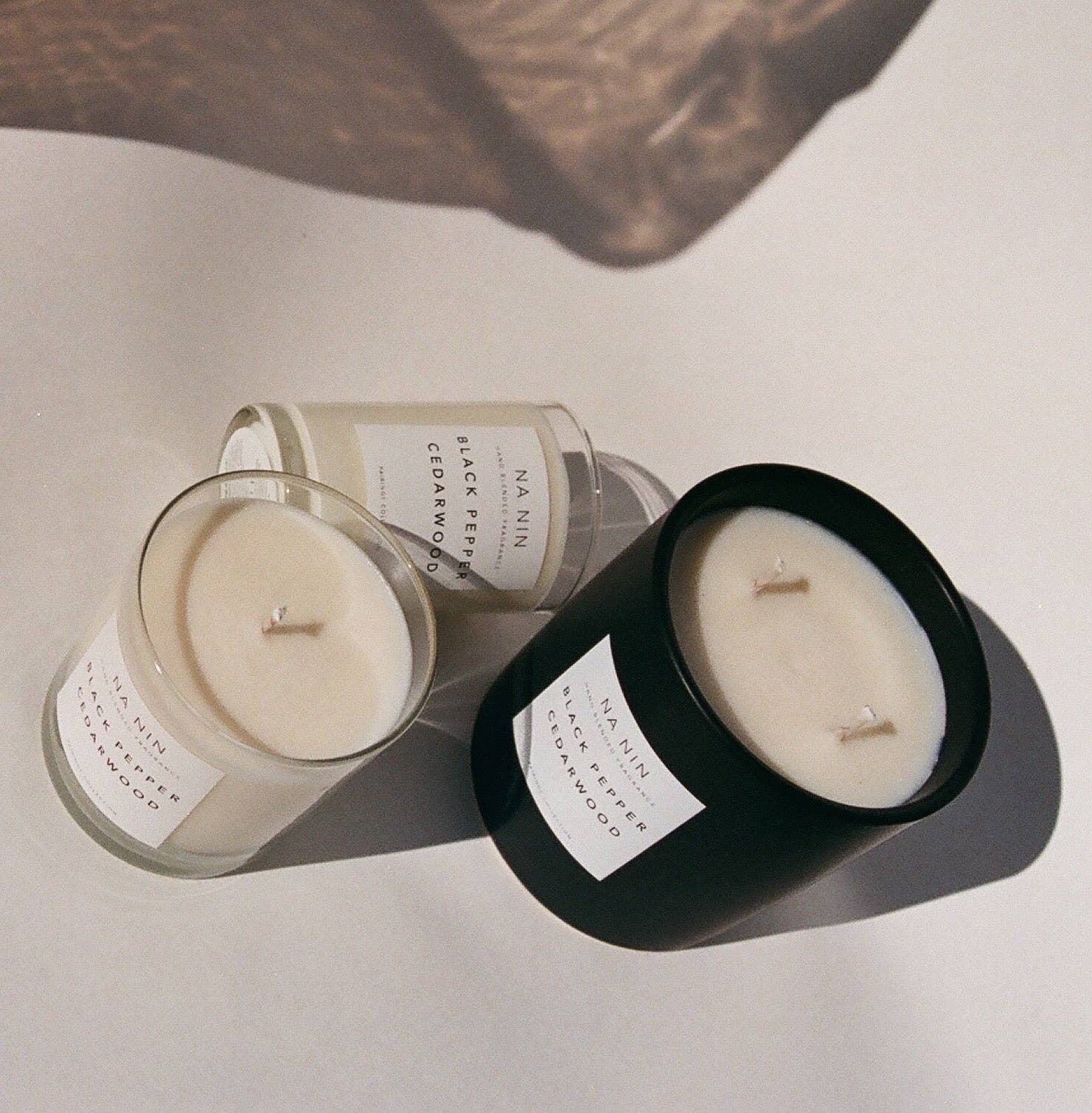 Black Pepper & Cedarwood Candle / Available in Multiple Sizes