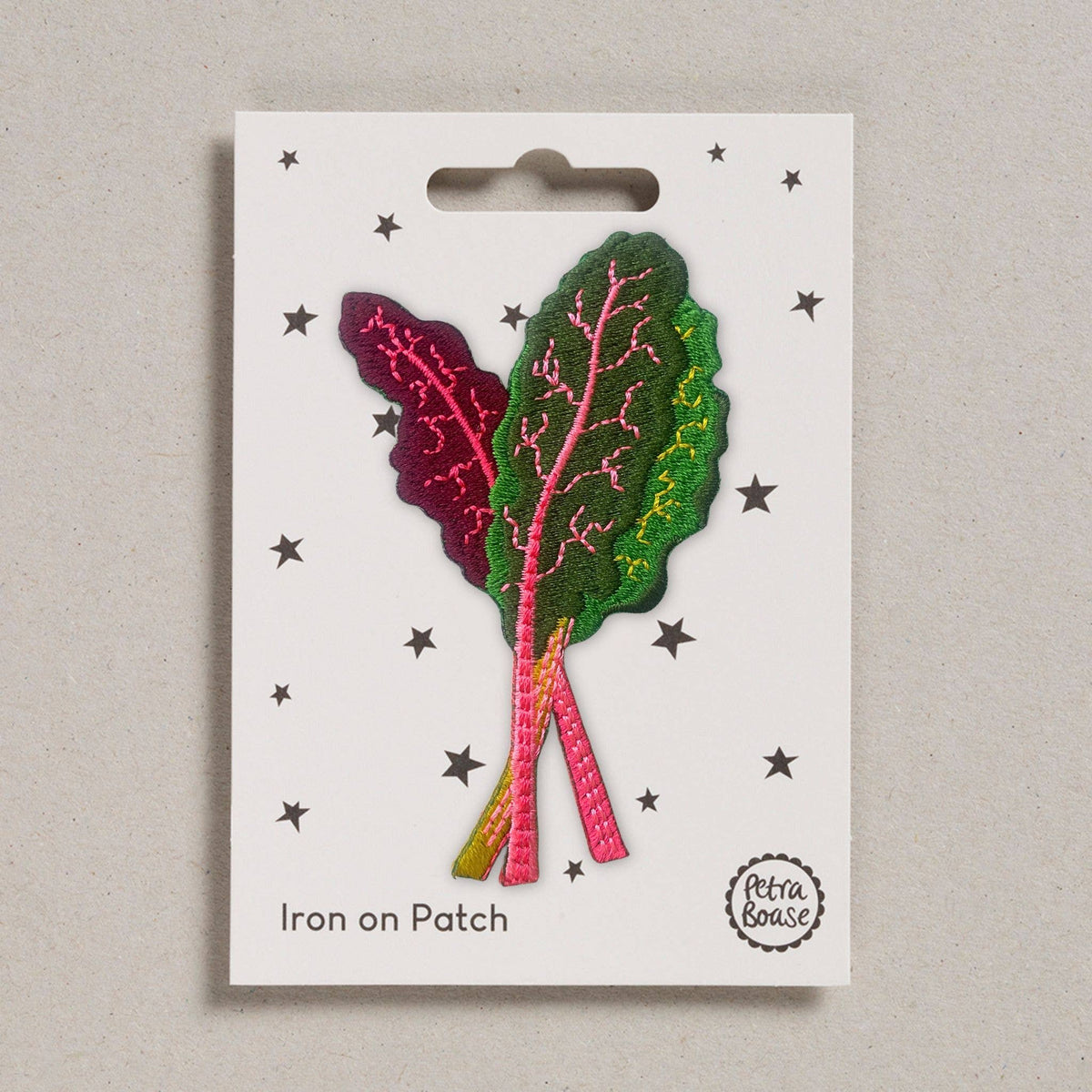Rainbow Chard Embroidered Iron-On Patch