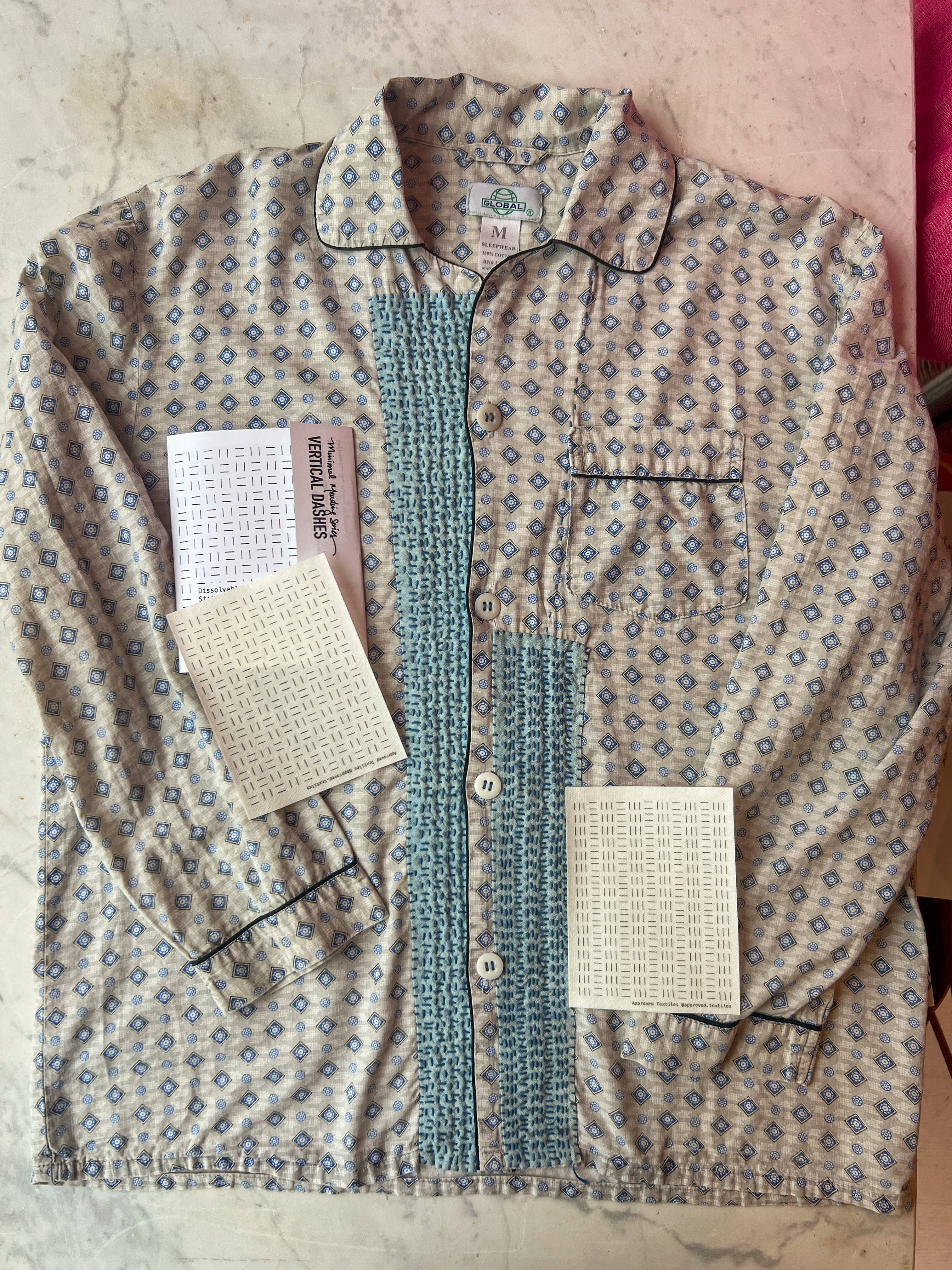 Visual Mending Embellishment Transfer- Vertical Dashes