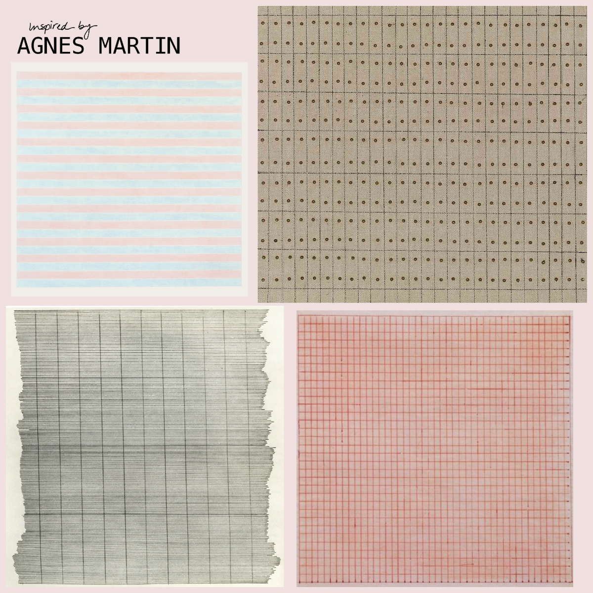 Visual Mending Embellishment Transfer - Agnes Martin