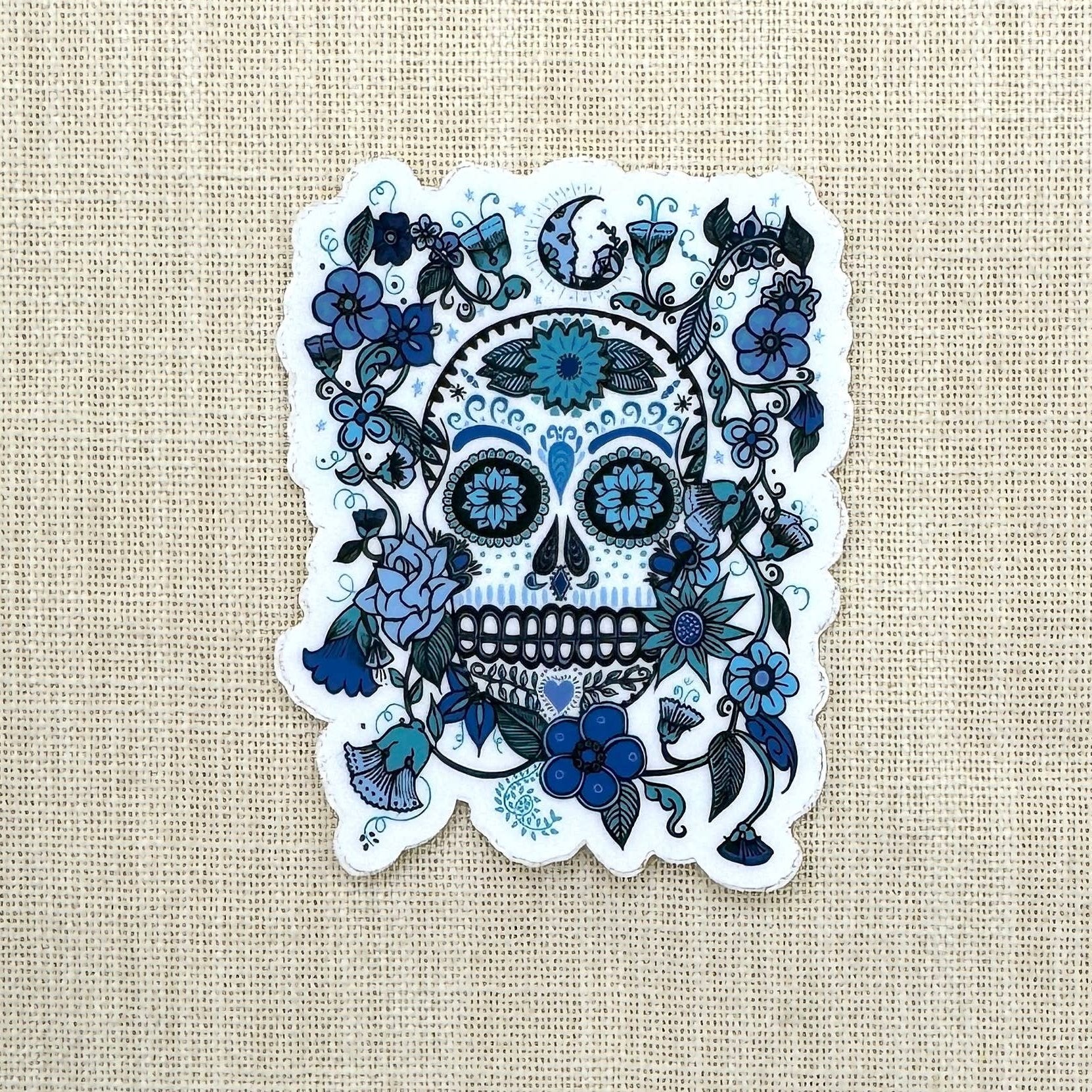Colorful Flower Skull Sticker, USA