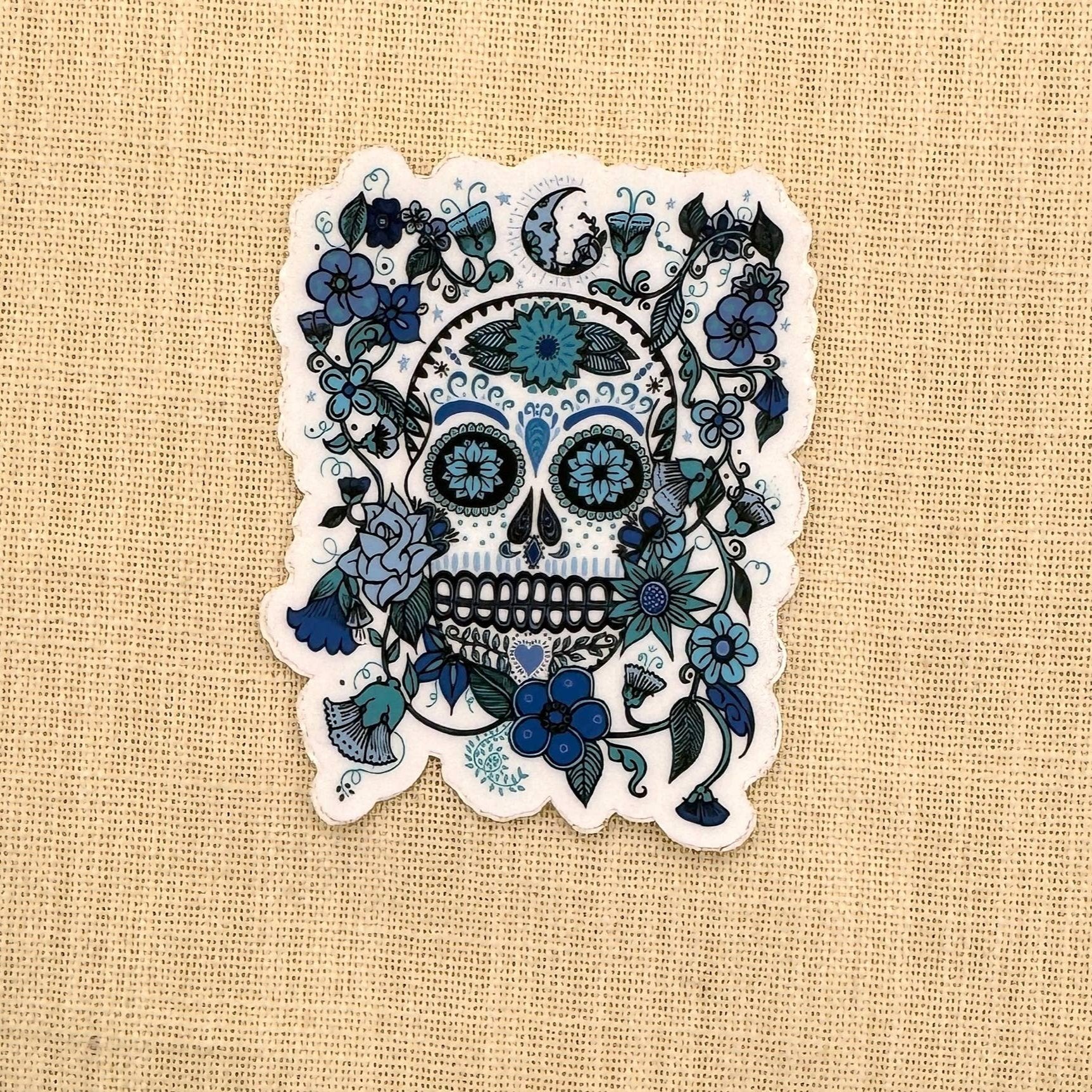 Colorful Flower Skull Sticker, USA