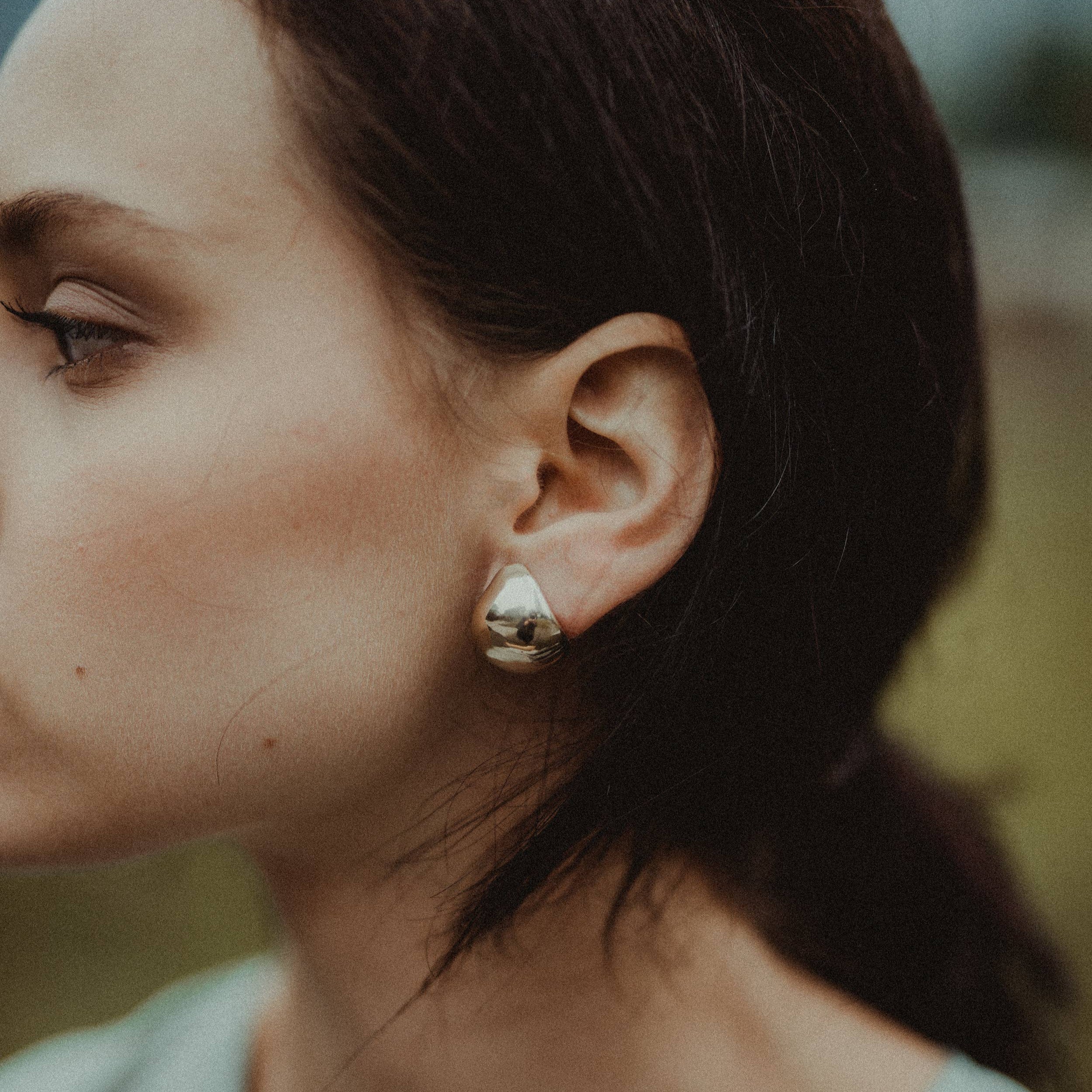 Ila Brass Studs with Sterling Silver Posts