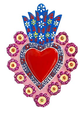 Red Milagro Heart Sticker