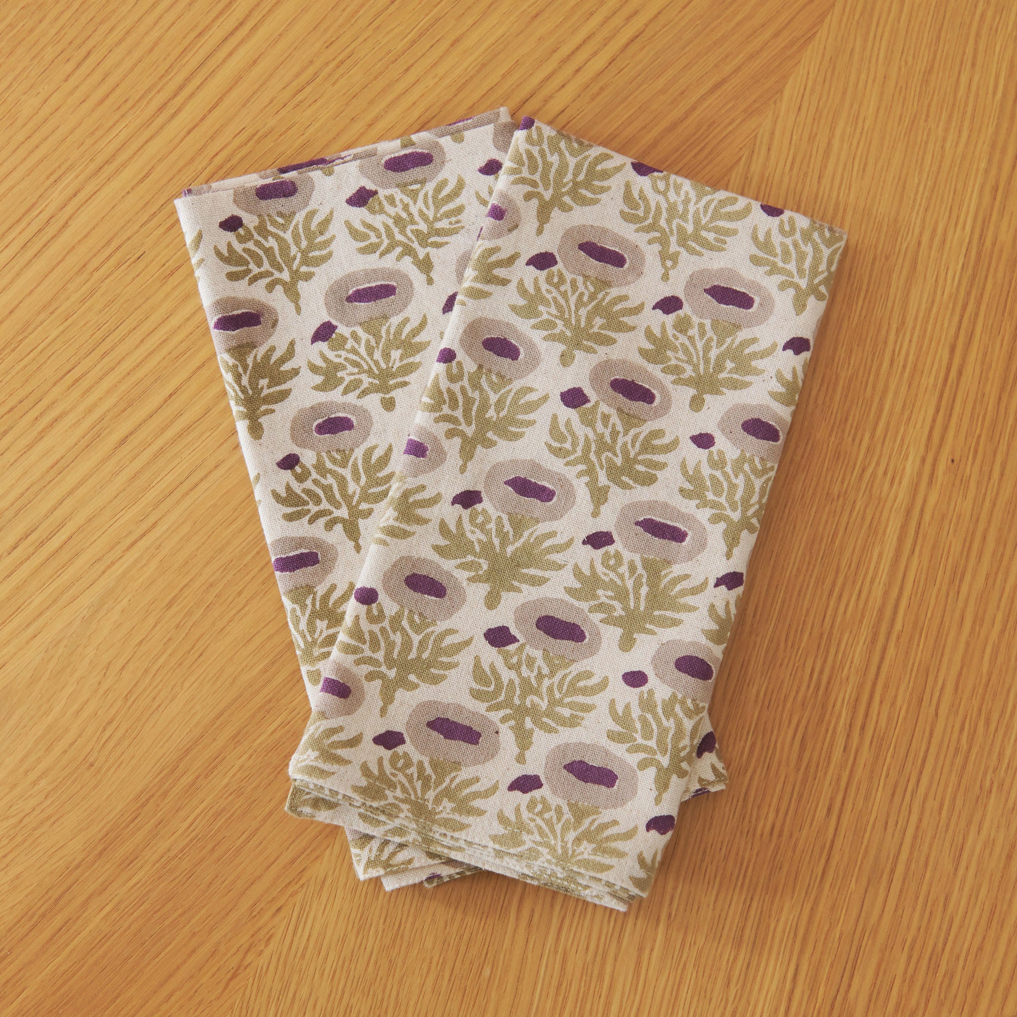 Rumi Block-Printed Napkin (Plum)
