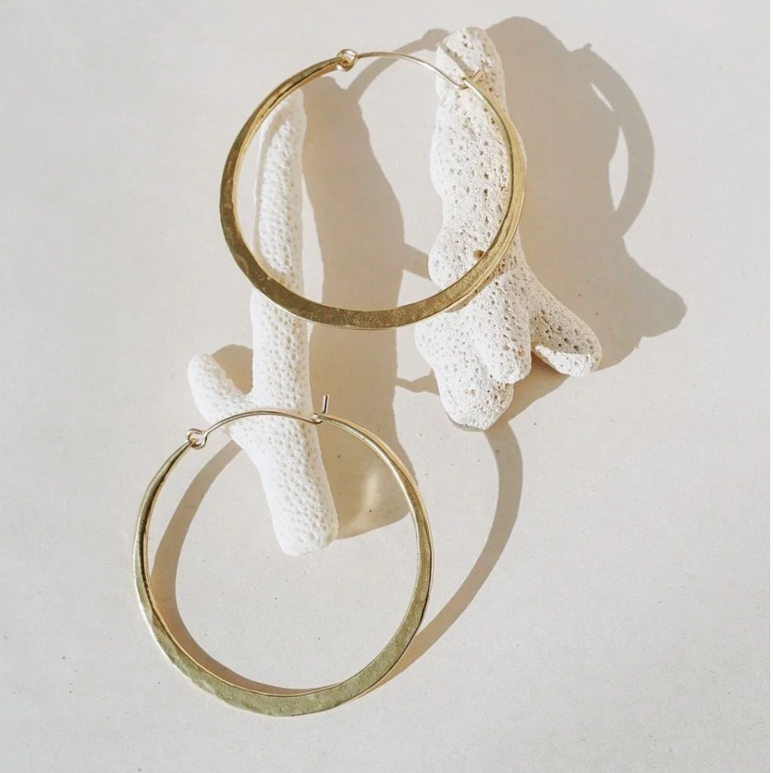 Luna Hoop Earrings- Brass