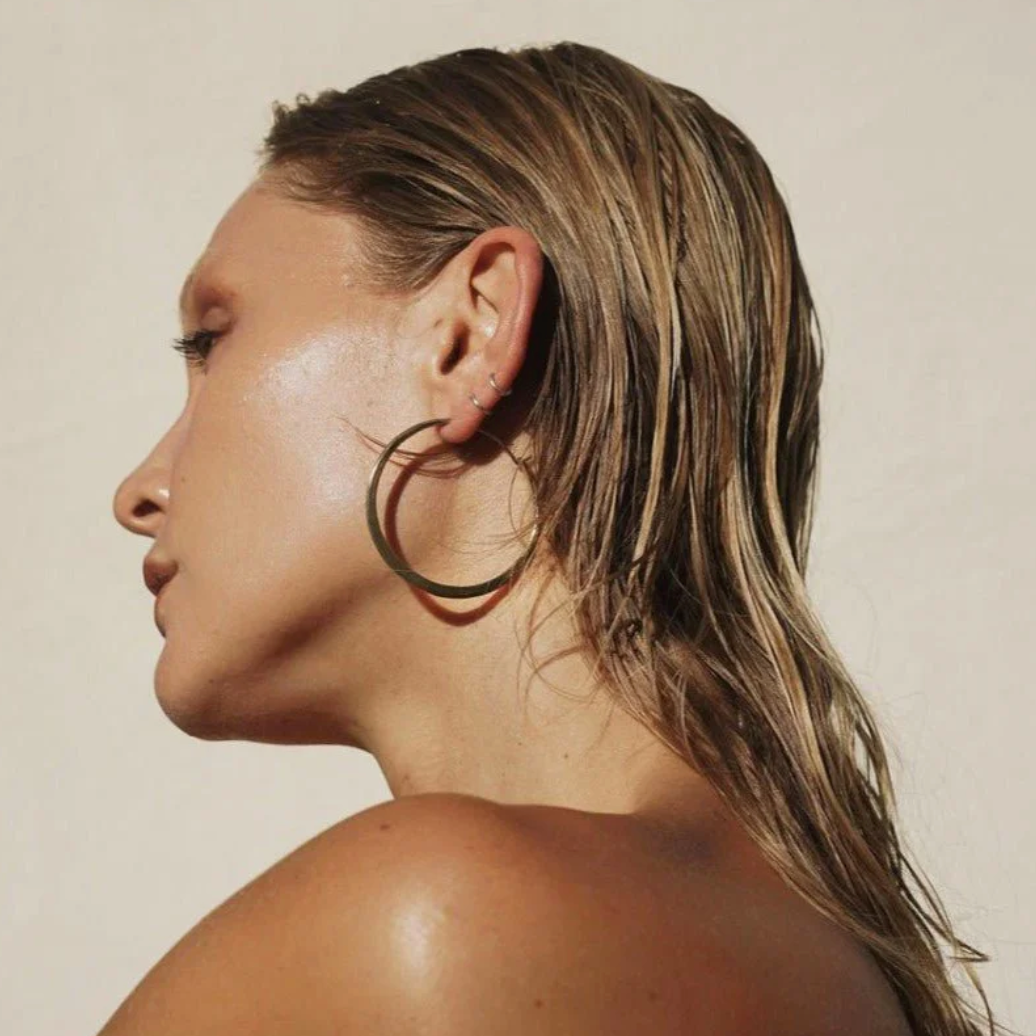 Luna Hoop Earrings- Brass