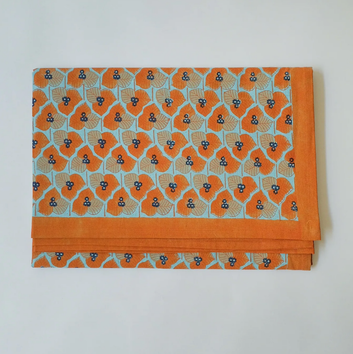 Aliya Hand Block-Printed Cotton Tablecloth