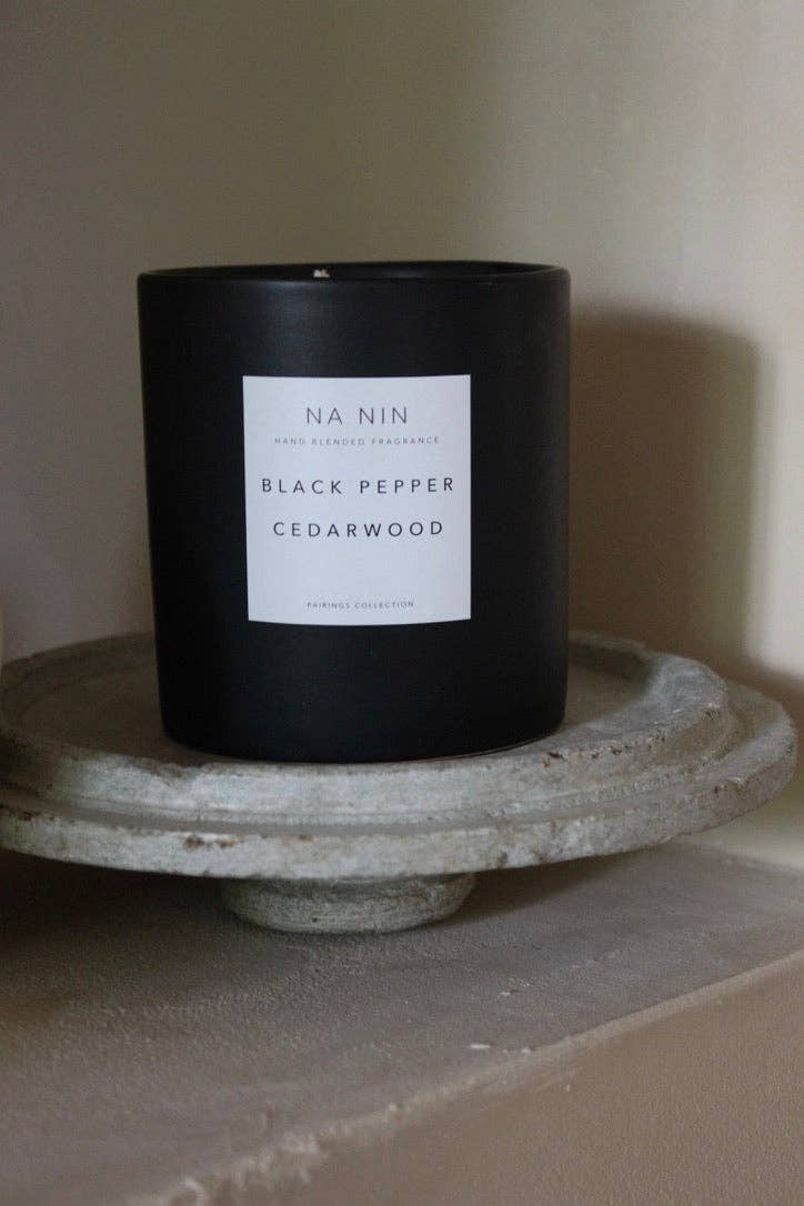 Black Pepper & Cedarwood Candle / Available in Multiple Sizes
