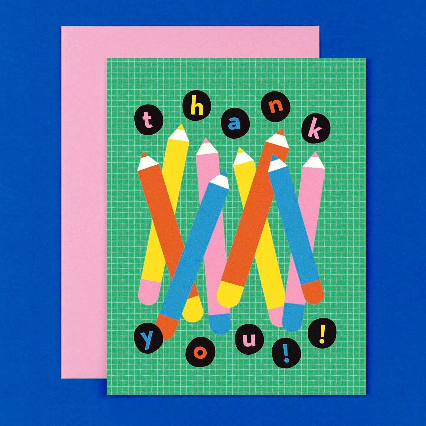Chunky Pencils Thank You Card
