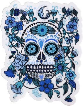 Colorful Flower Skull Sticker, USA
