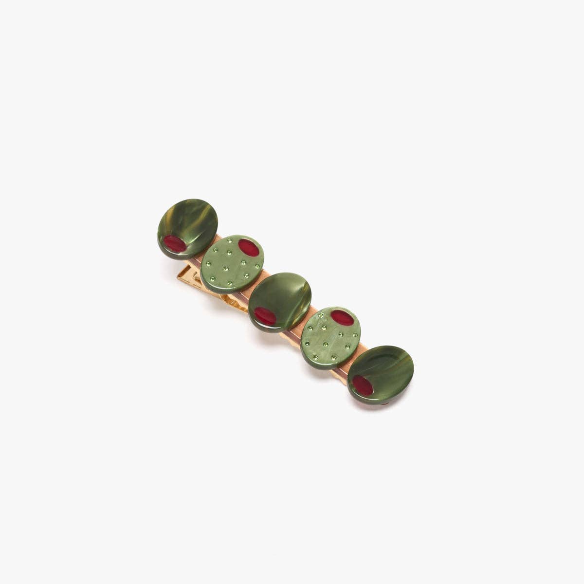 Green Olive Alligator Clip - Sparkly Rhinestone Hair Clip