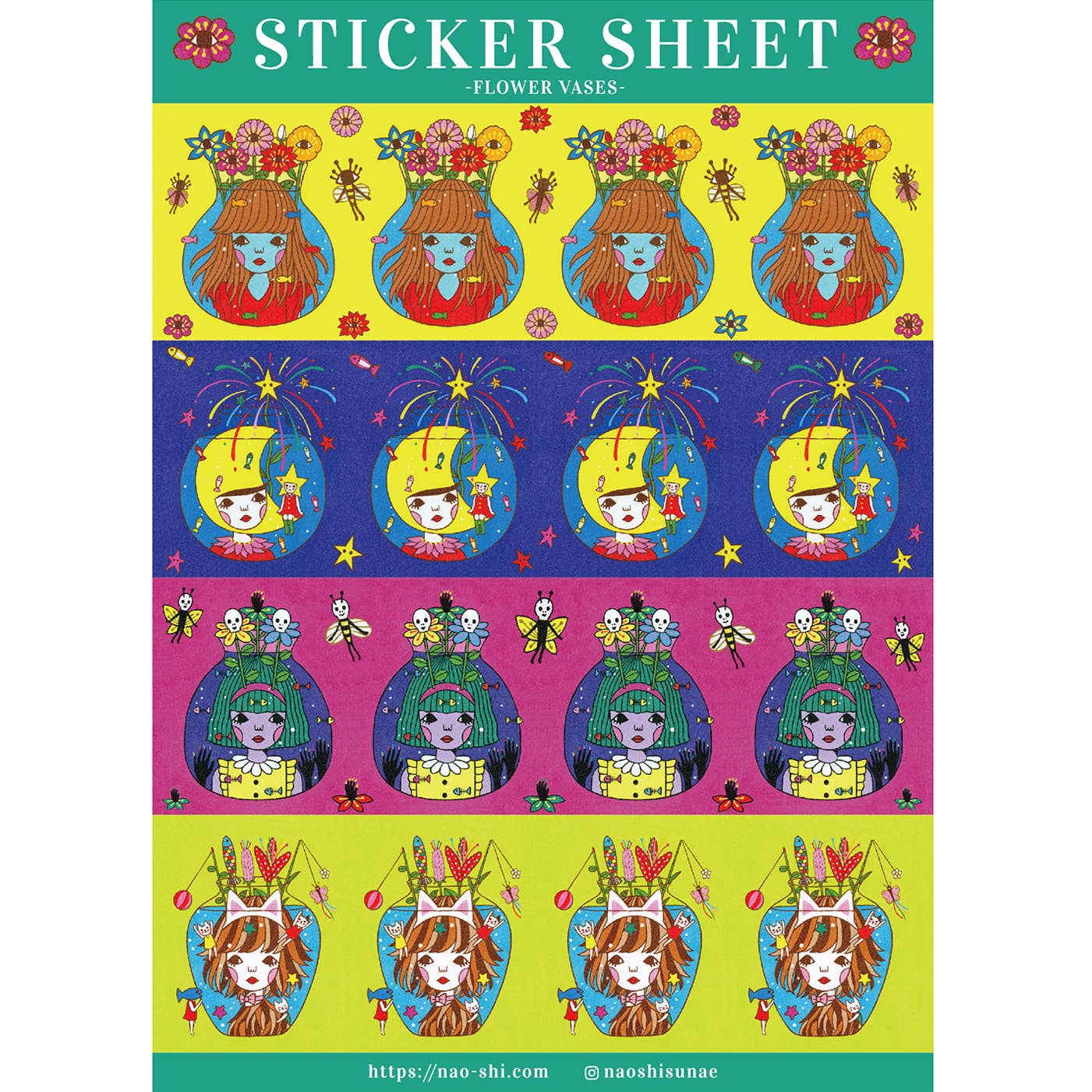 Flower Vases Sticker Sheet