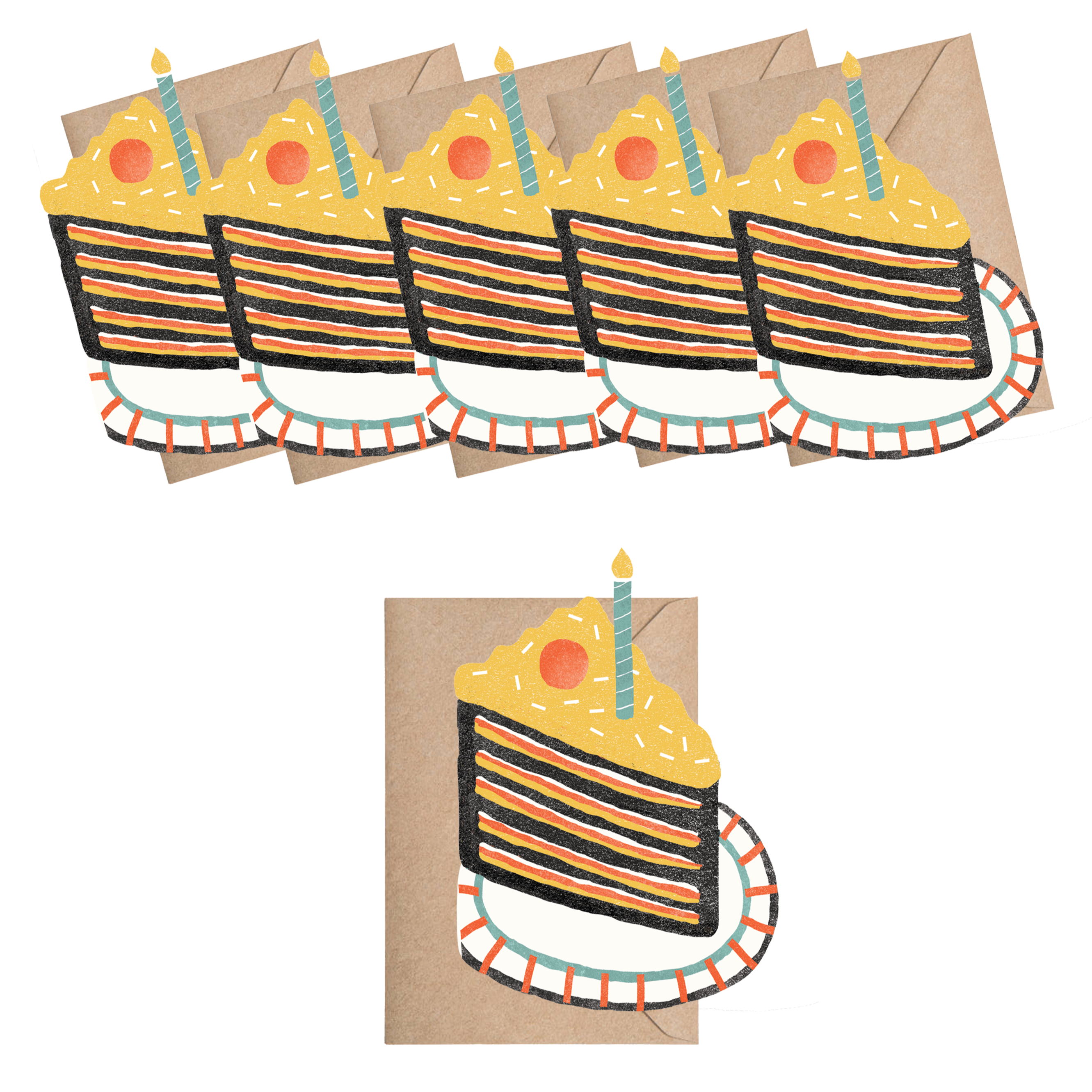 Birthday Cake Mini Cards - box of 6
