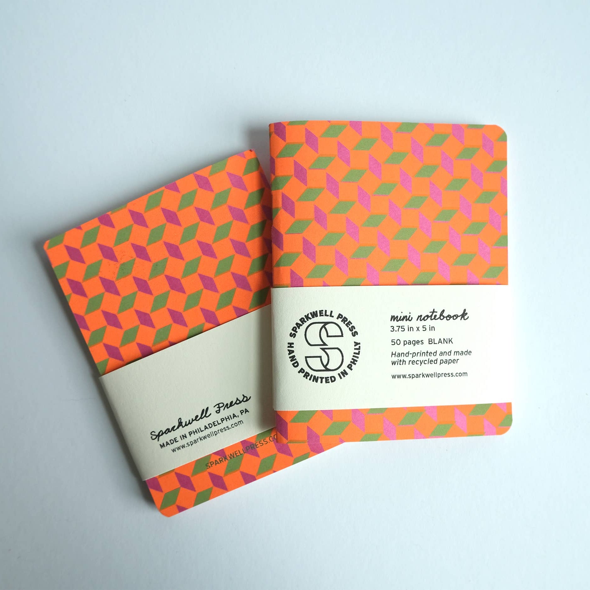 Box Pattern Mini Notebook - Pink