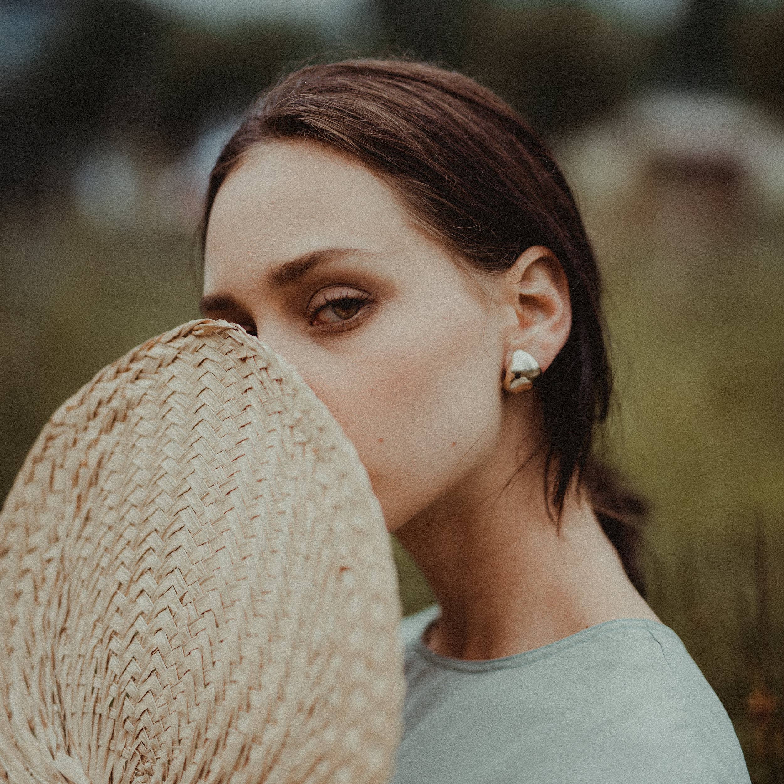 Ila Brass Studs with Sterling Silver Posts