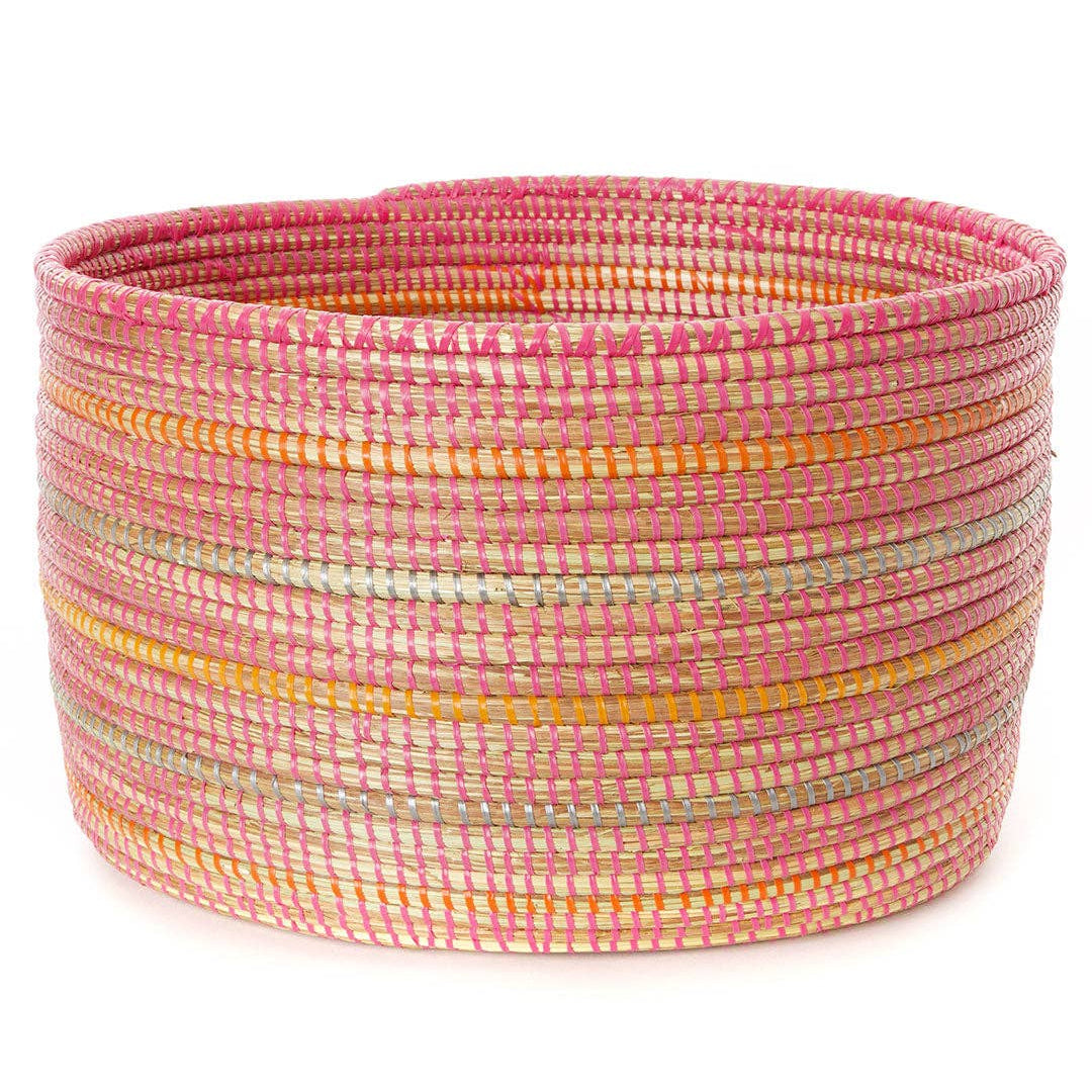 Sunrise Stripe Knitting Basket