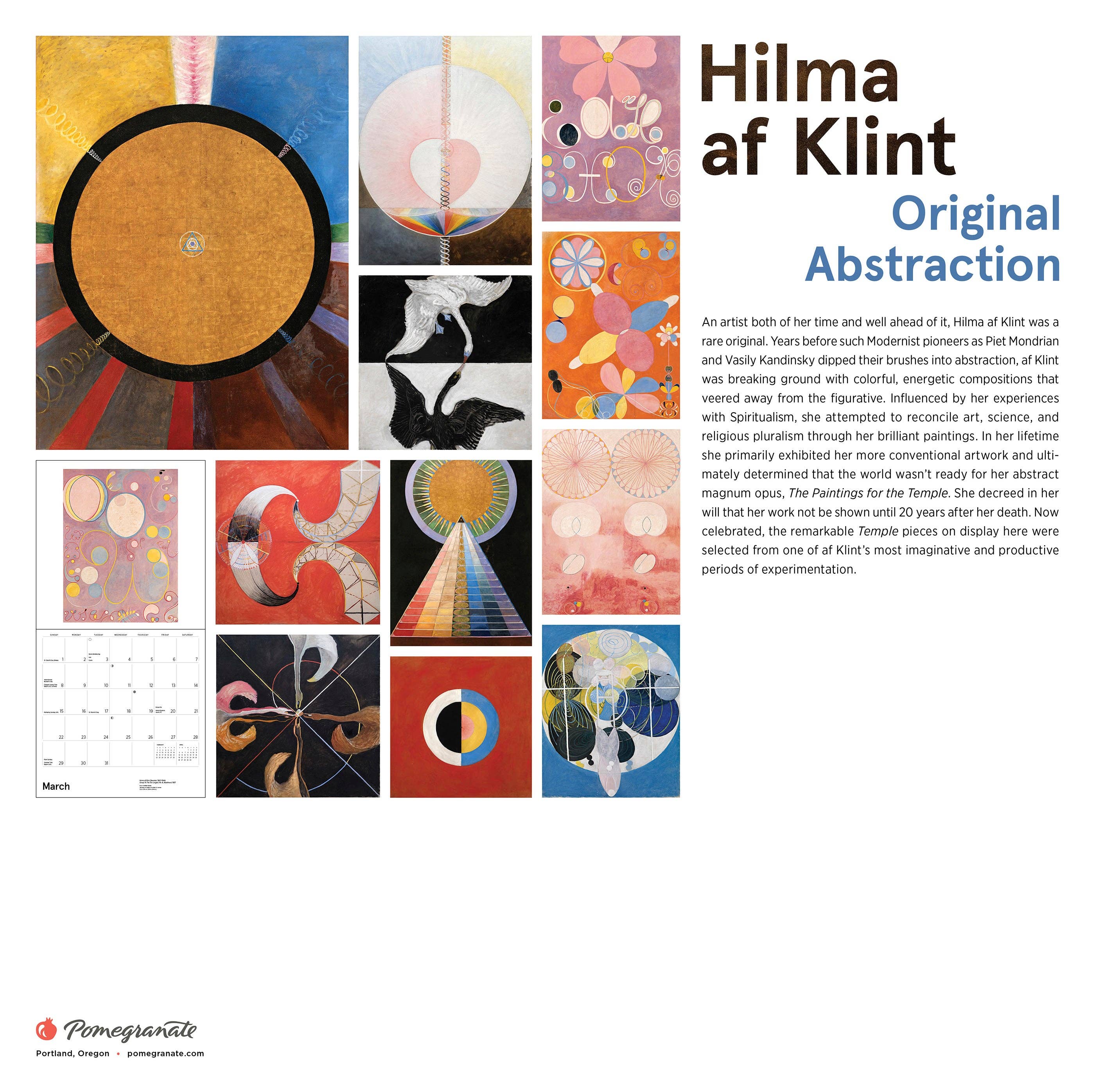 Hilma af Klint: Original Abstraction 2026 Wall Calendar