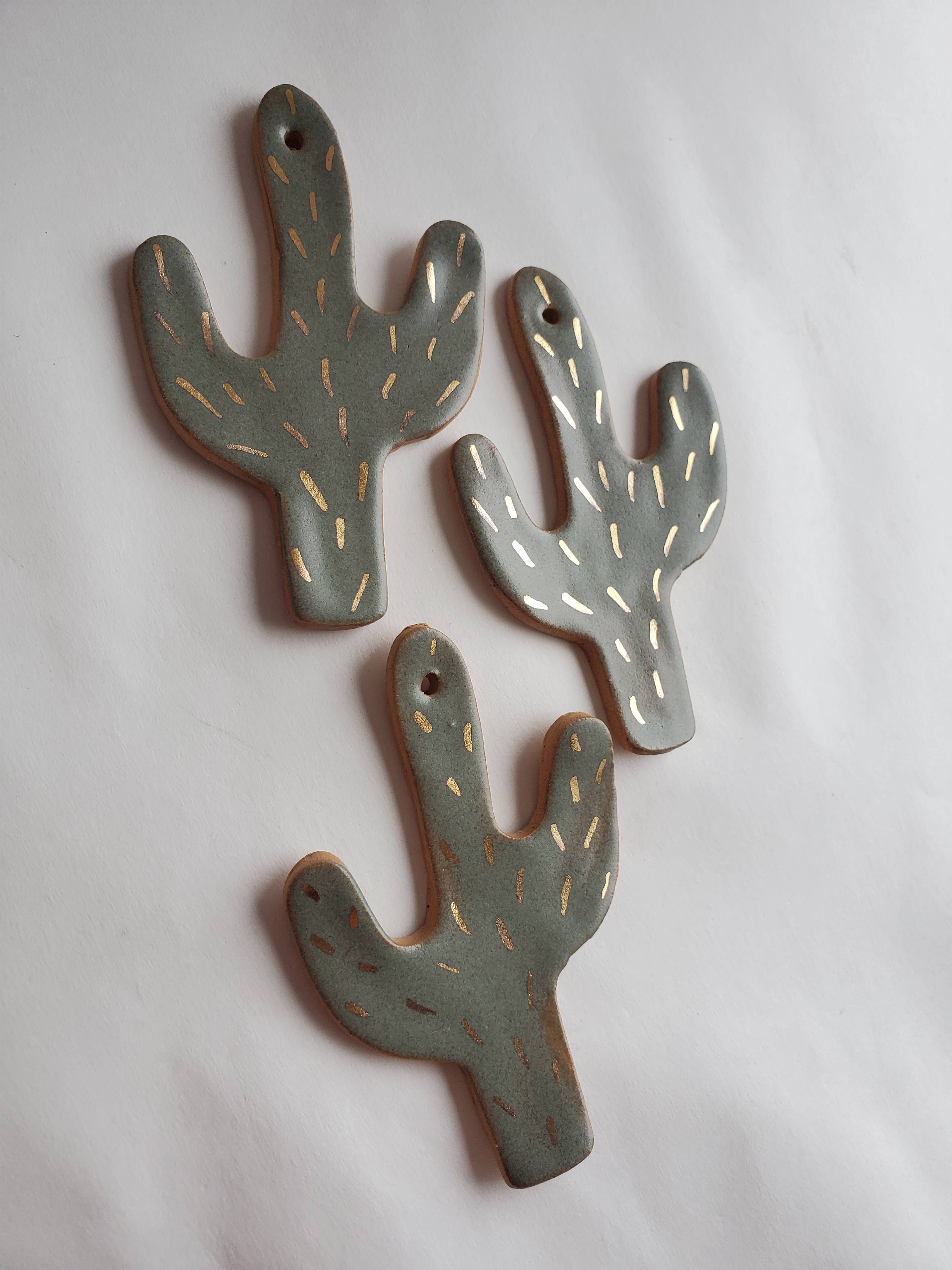 Green and Gold Cactus Ornament