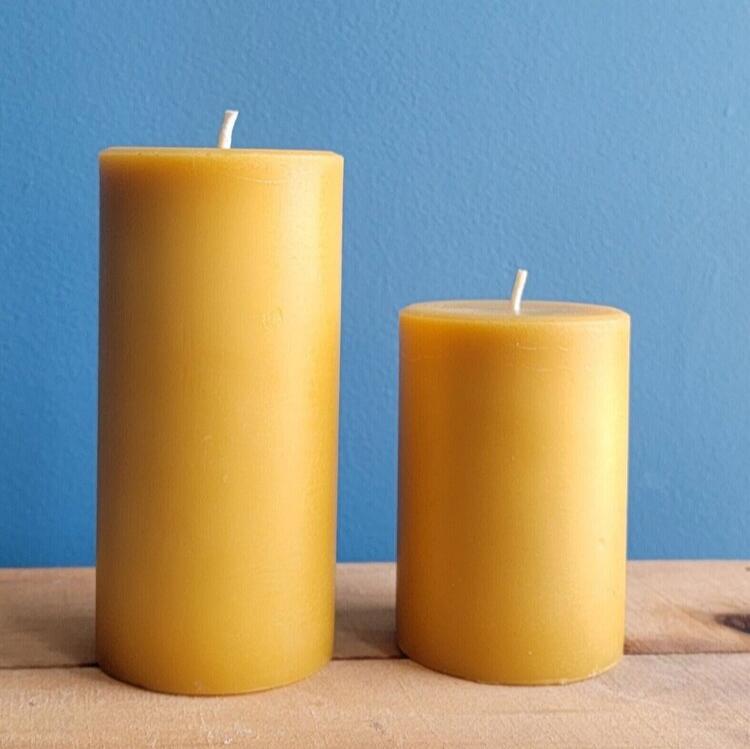 Beeswax Wide Pillar Candle