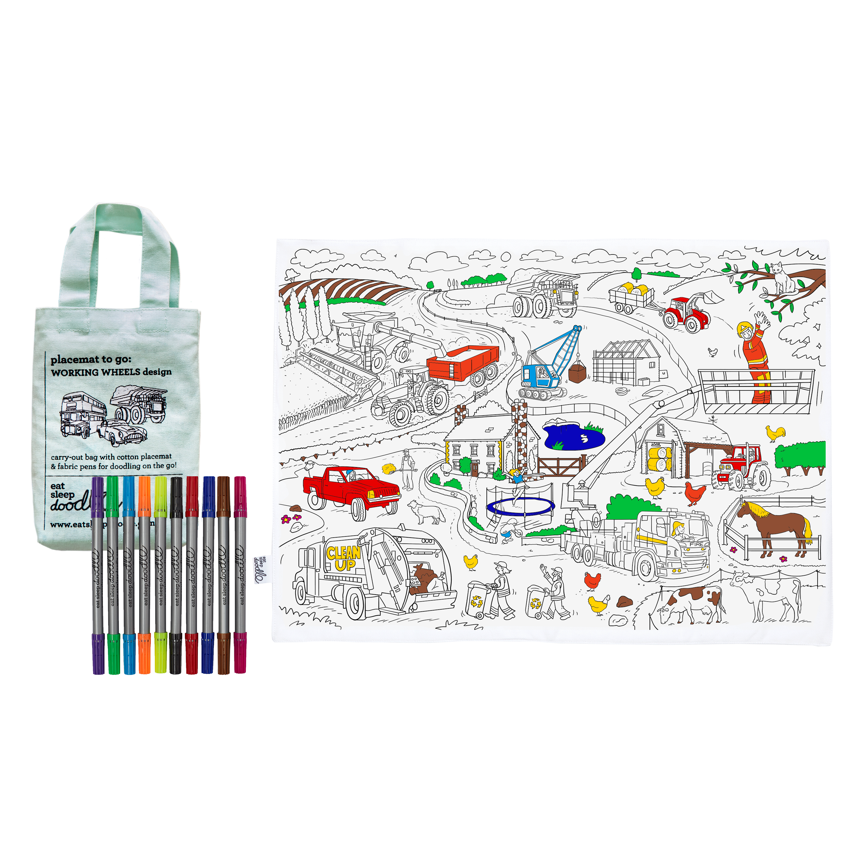 Working Wheels Placemat to Go