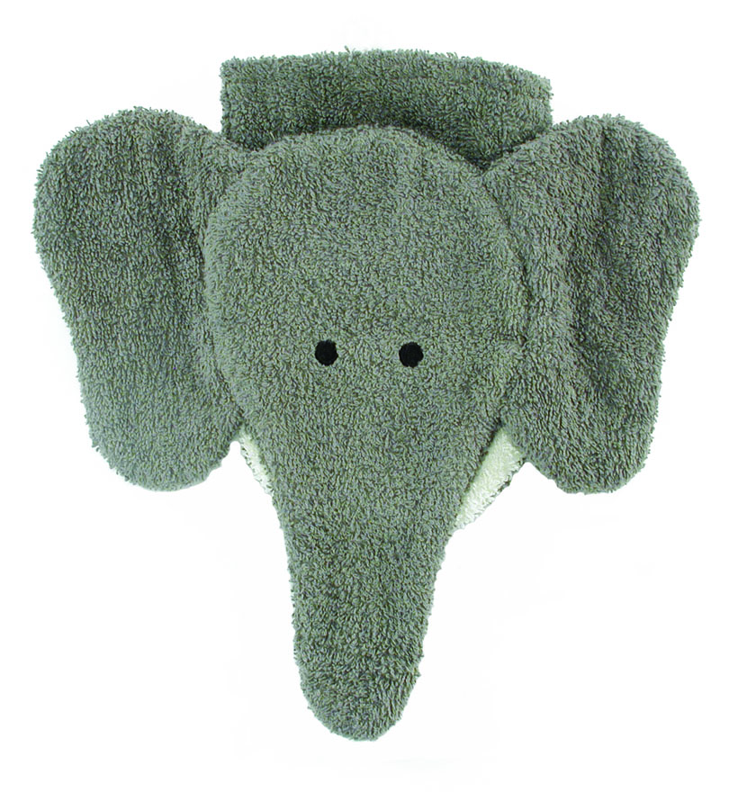 Organic Cotton Animal Washcloth - Elephant