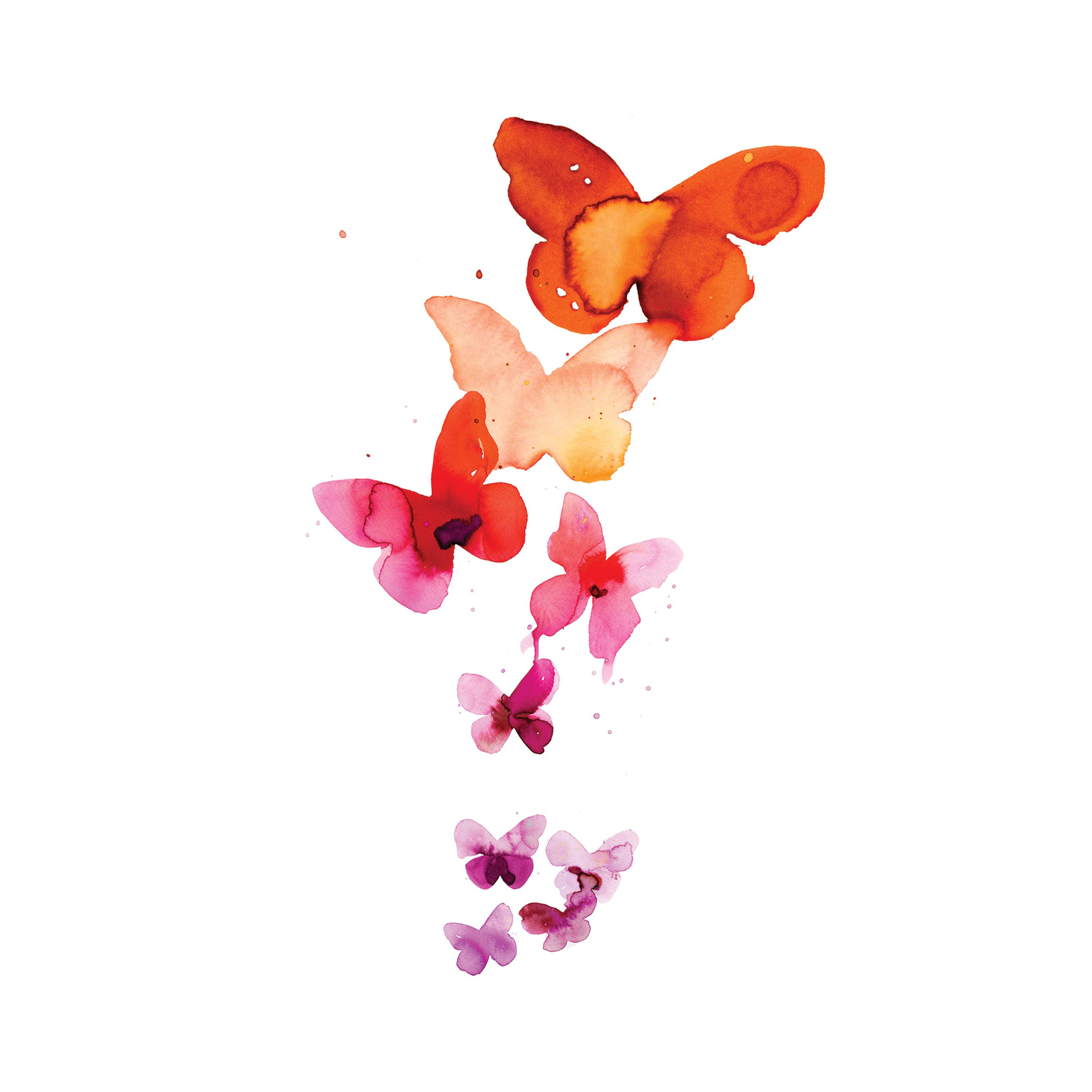 Coral Butterflies Tattoo Pair