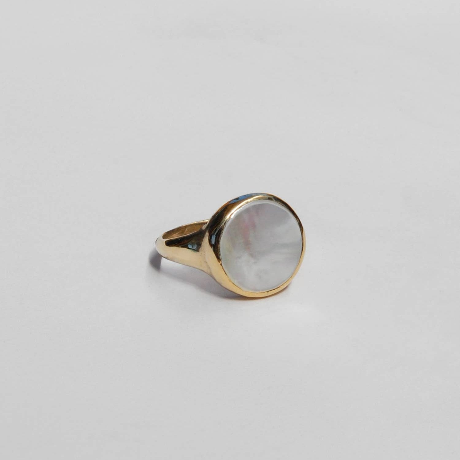 Lacuna Ring - Brass & Mother of Pearl
