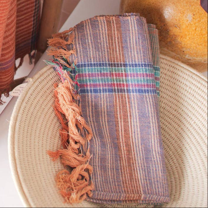 Tea Towel, "Space Dye" Violet Khadi