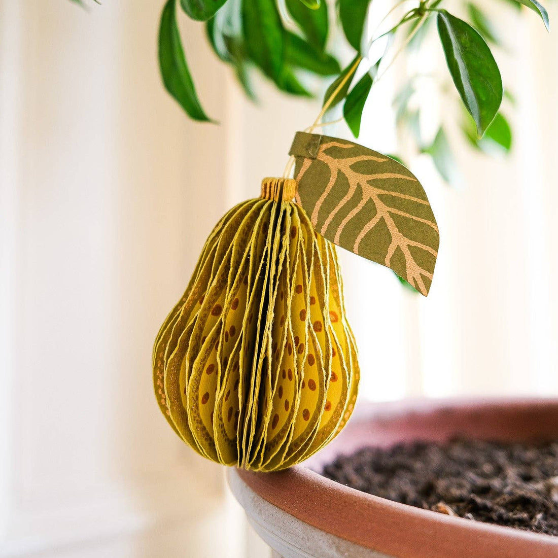 Pear Honeycomb Ornament