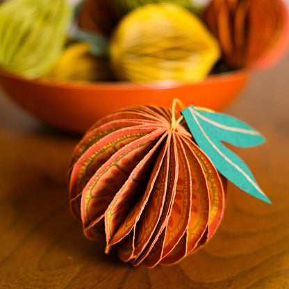 Orange Honeycomb Ornament