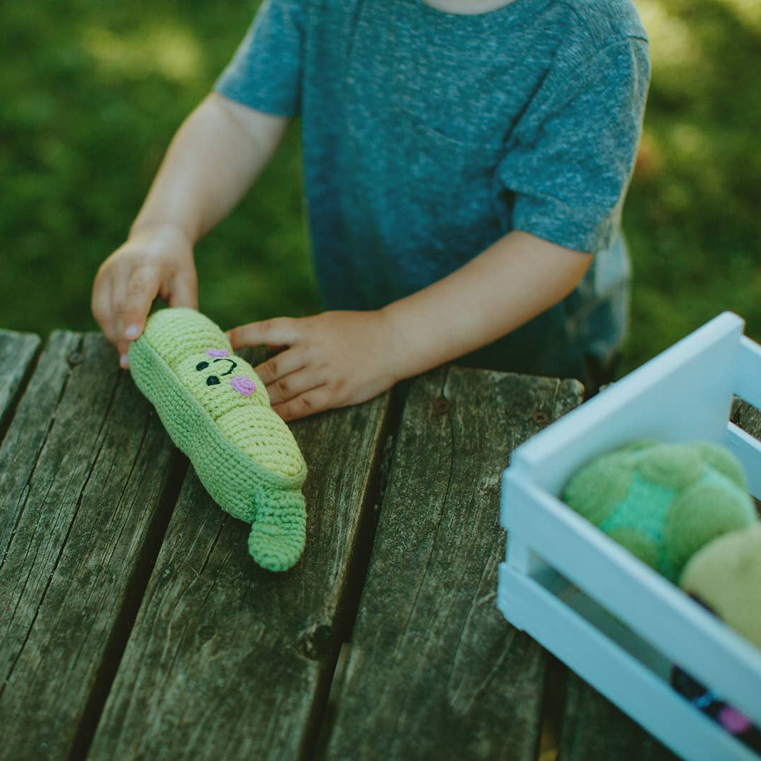 Green Peapod Rattle