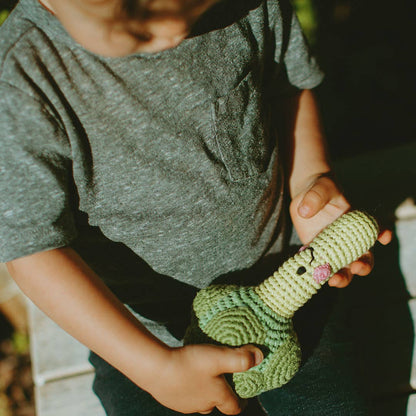 Handcrafted Happy Broccoli Baby Rattle