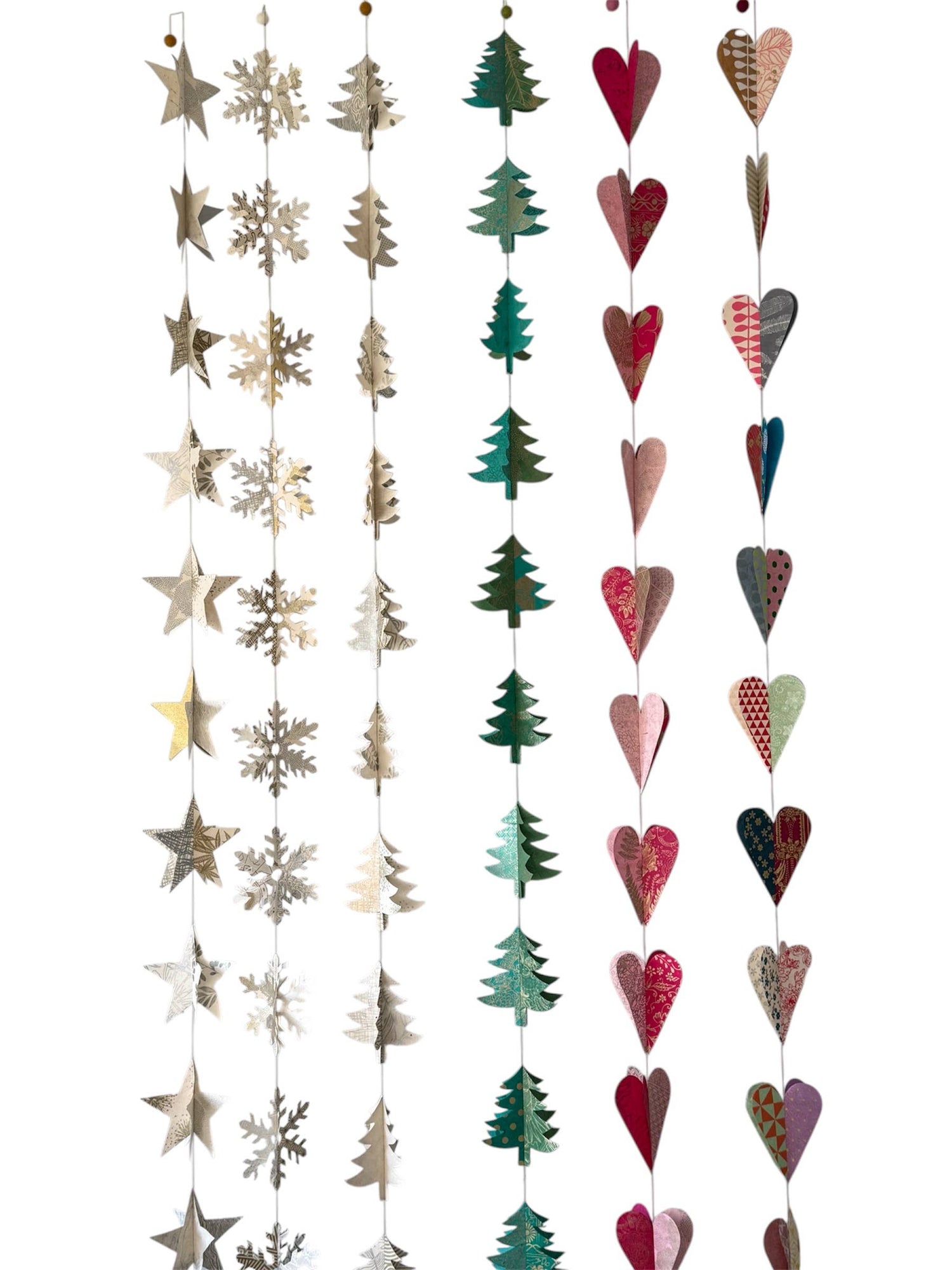 3D Paper garland, retro stars 6ft