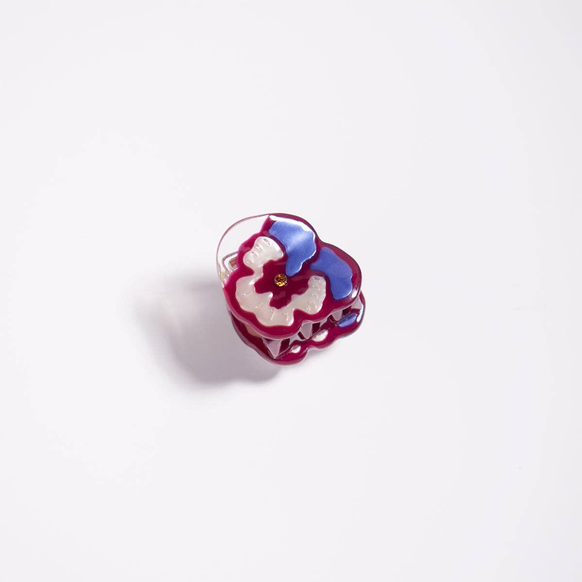Micro Mini Pansy Claw - Small Purple Flower Hair Clip