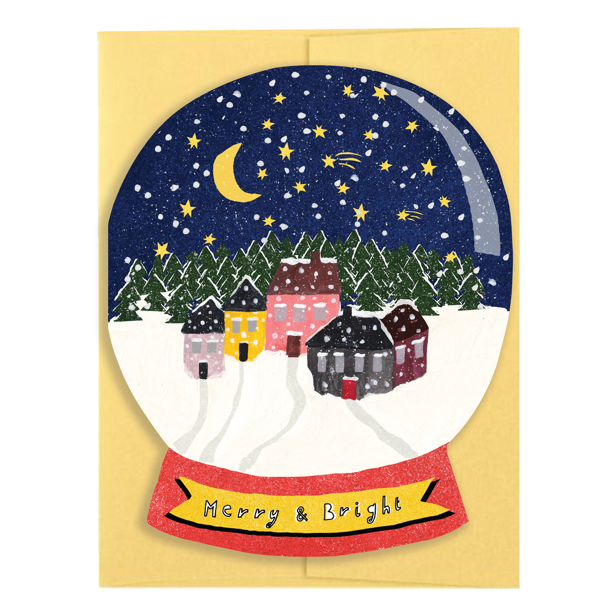 Merry &amp; Bright Snow Globe - Die Cut Card