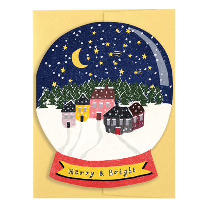 Merry &amp; Bright Snow Globe - Die Cut Card