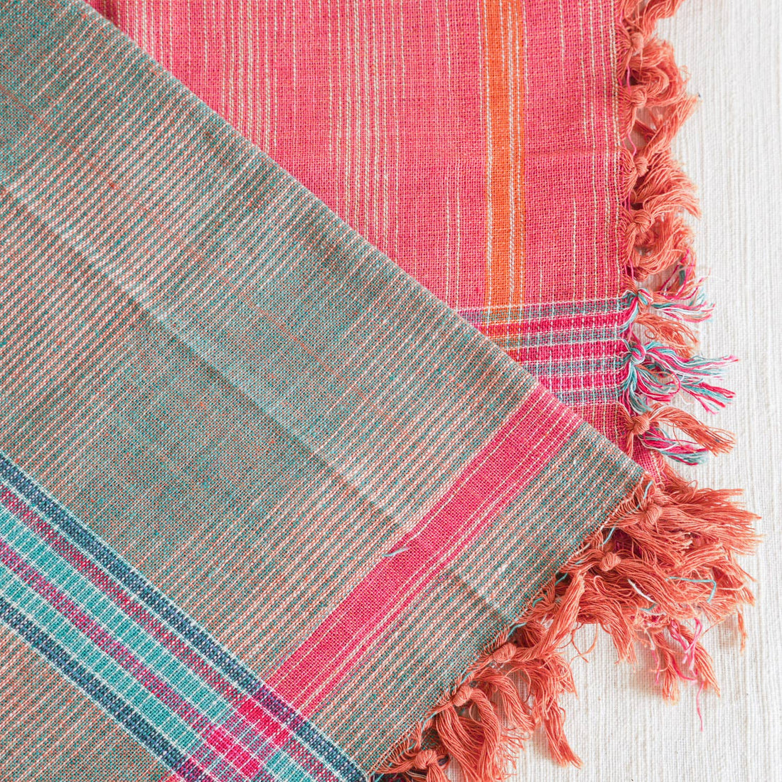 Tea Towel, "Space Dye" Turquoise Khadi