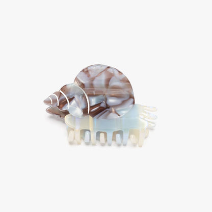 Blue Whelk Claw - Acetate Sea Snail Shell Hair Clip