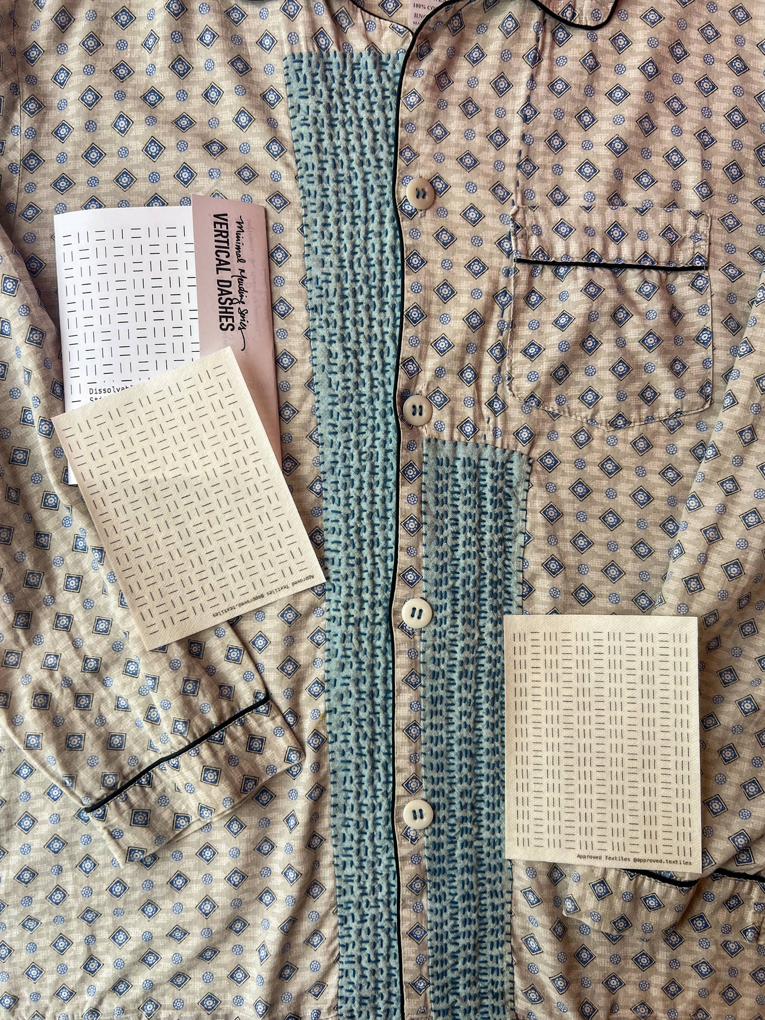 Visual Mending Embellishment Transfer- Vertical Dashes