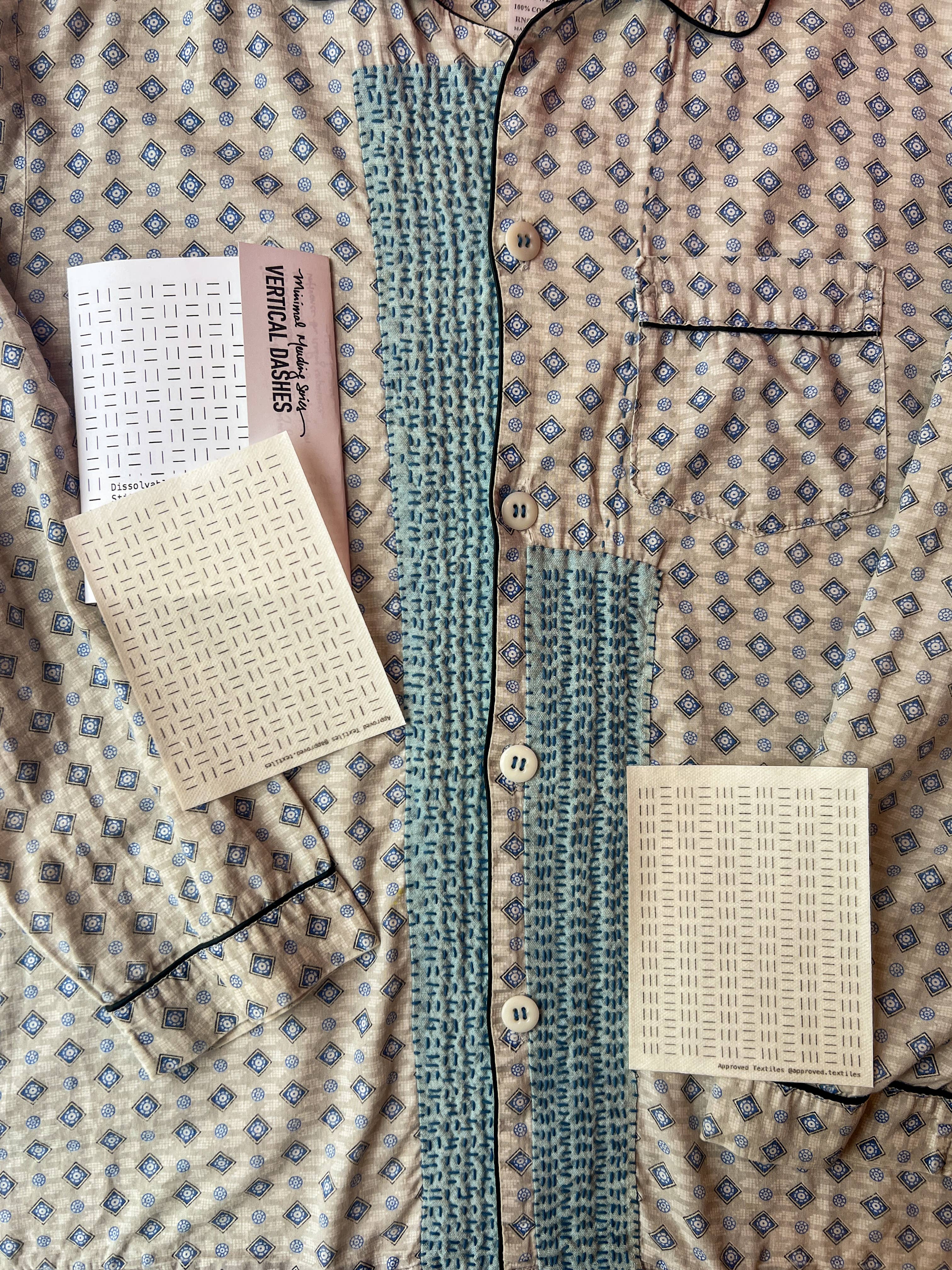 Visual Mending Embellishment Transfer- Vertical Dashes