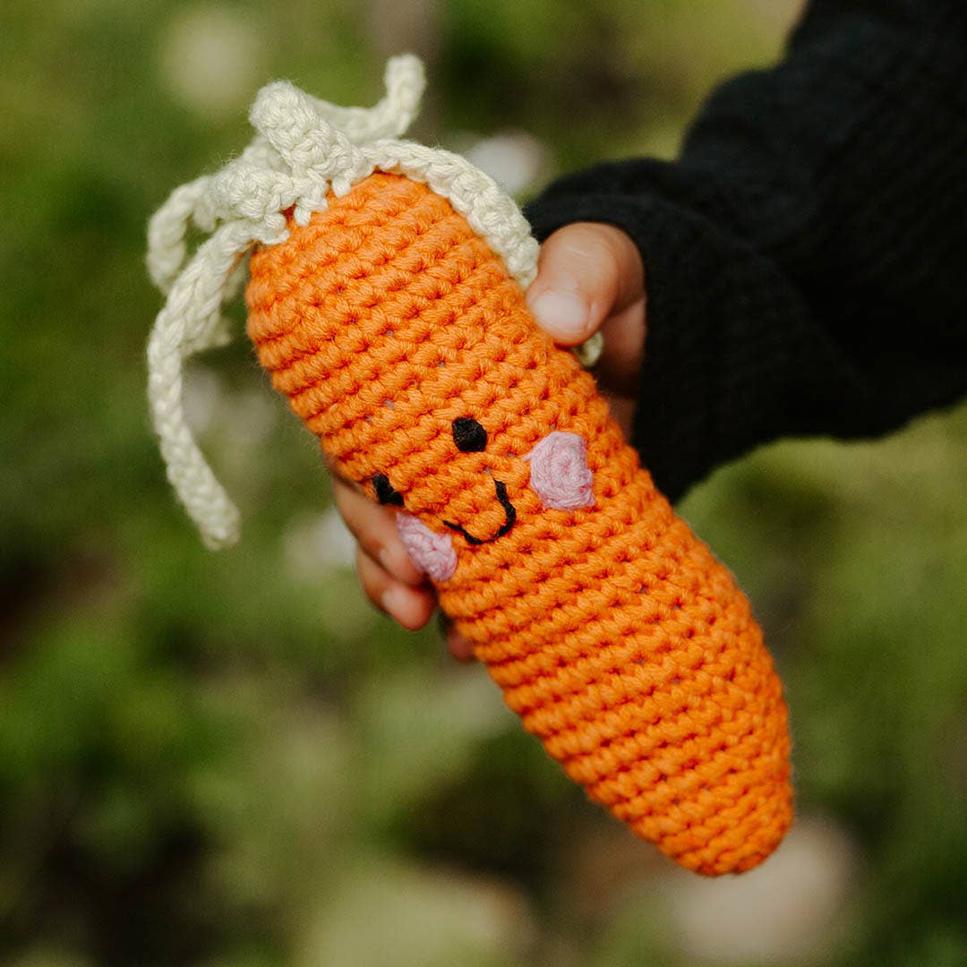 Handmade Carrot Baby Rattle